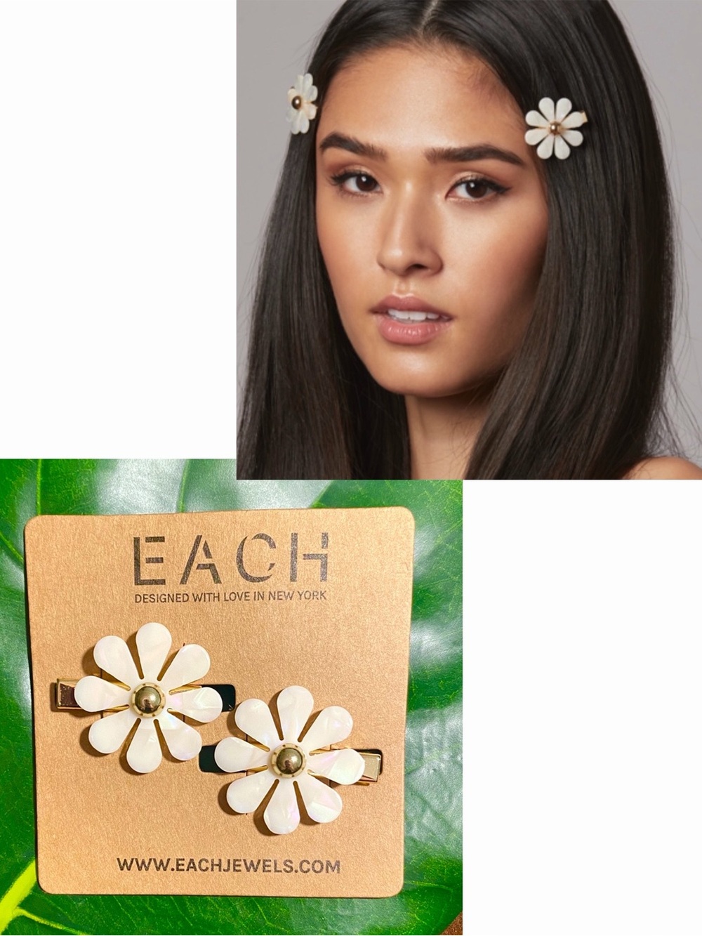 🍒3/$30 NWT EACH Jewels Flower Hair Clips
